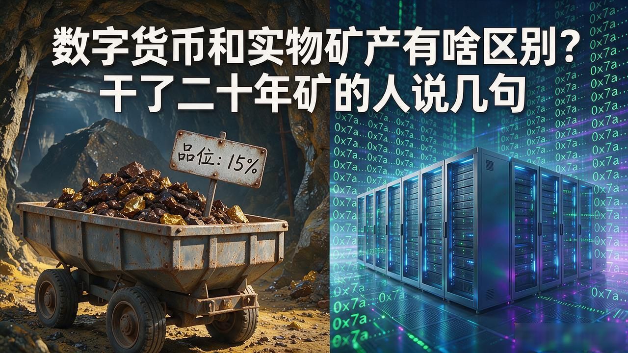 数字货币和实物矿产有啥区别?干了二十年矿的人说几句
