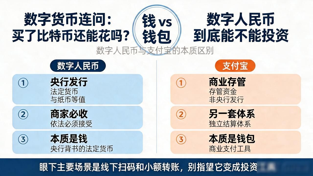 数字货币连问：买了比特币还能花吗？数字人民币到底能不能投资