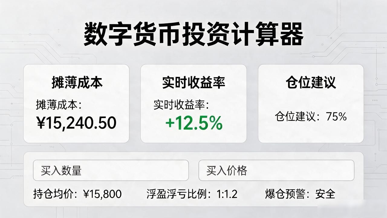 数字货币投资计算器_摊薄成本计算器_数字货币投资计算器