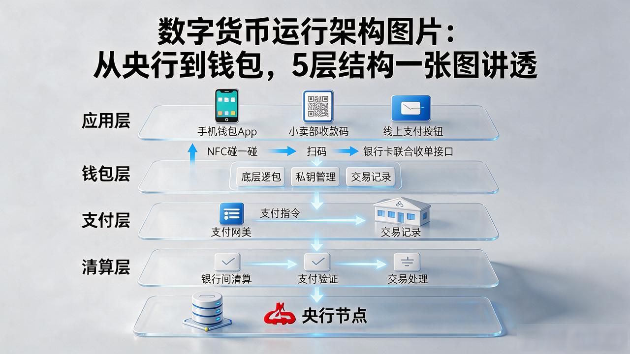 数字货币运行架构图片_央行到用户钱包资金流转_数字人民币运行架构