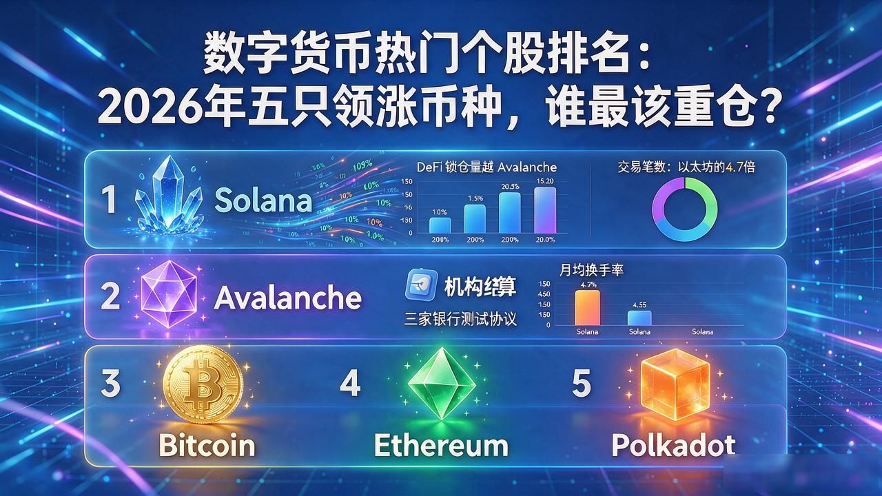 数字货币热门个股排名：2026年五只领涨币种，谁最该重仓？