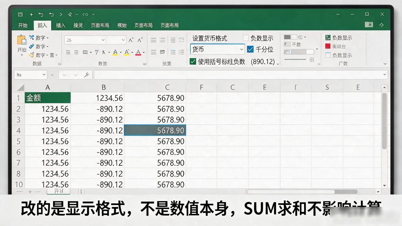 Excel表格数字设置成货币格式，¥符号加千分位一步搞定